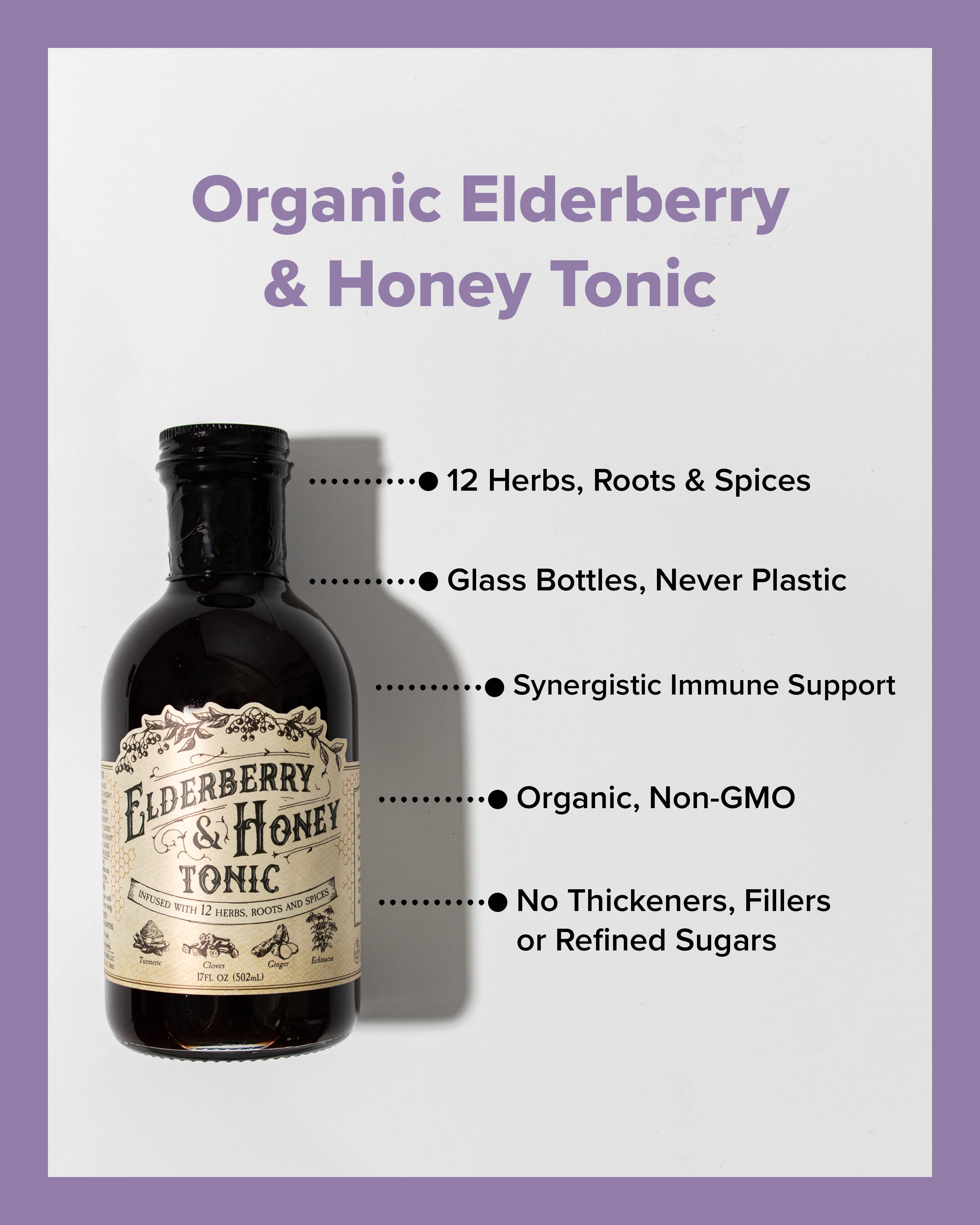 Elderberry & Honey Tonic, 16 oz Roots And Leaves