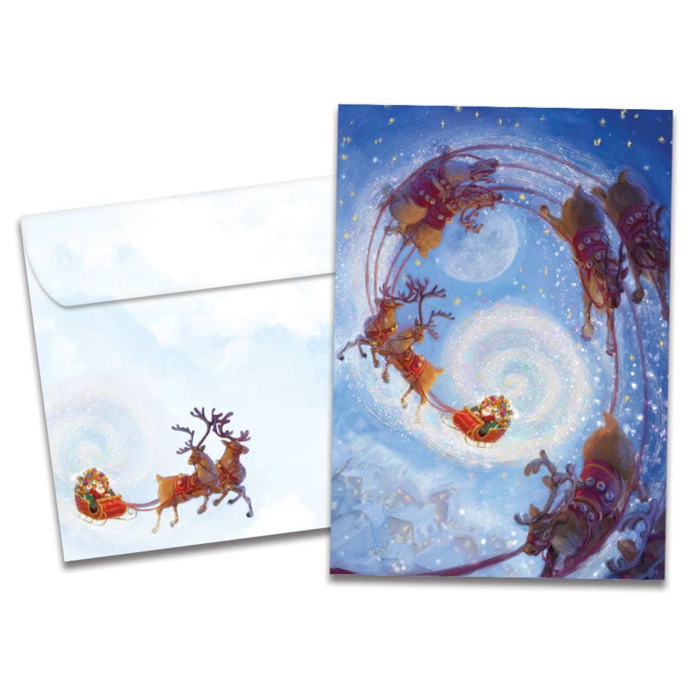 Soaring Santa Christmas 4 Pack 60027 Tree-Free Greetings