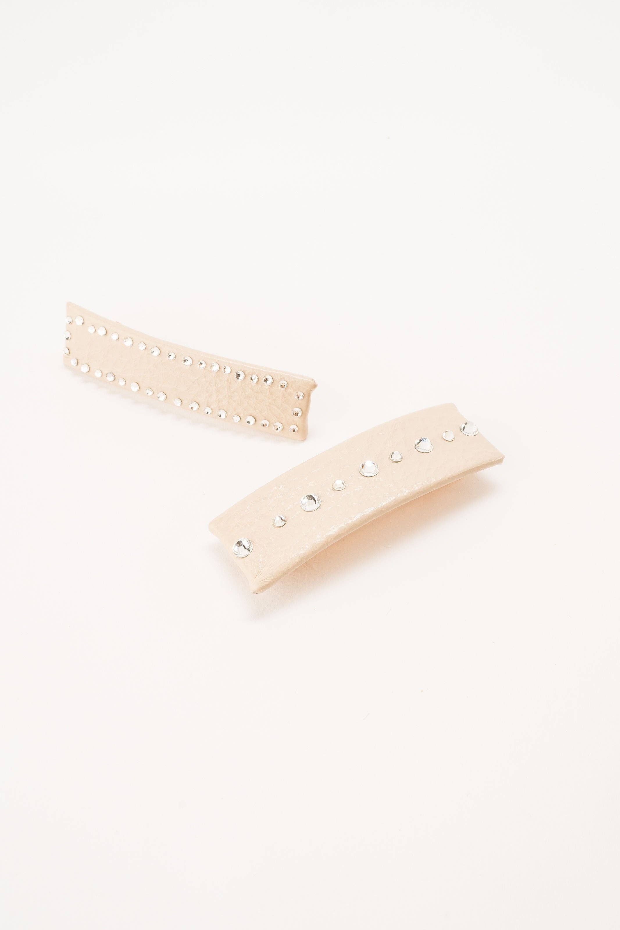 Paige Barrette Pair: Cream Violet & Brooks