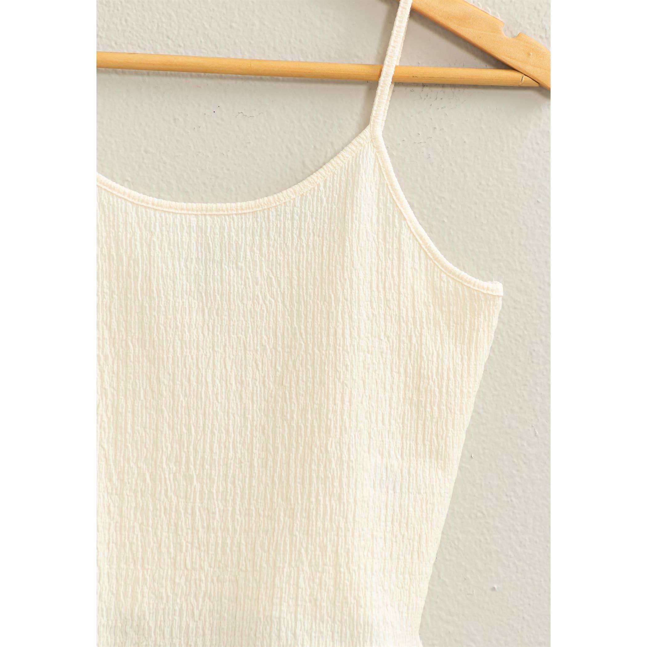 CROP CAMI TOP IN CREAM - LARGE HYFVE