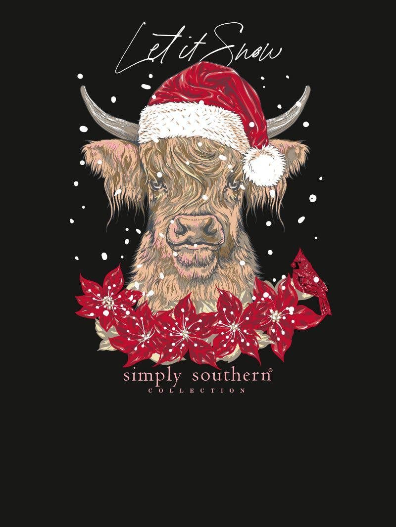 LS-SNOWCOW-BLACK: M simply southern