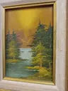 Vintage Oil on Board Painting, Signed, Warm Forest Scene The Mustard Seed Collection, The Seed