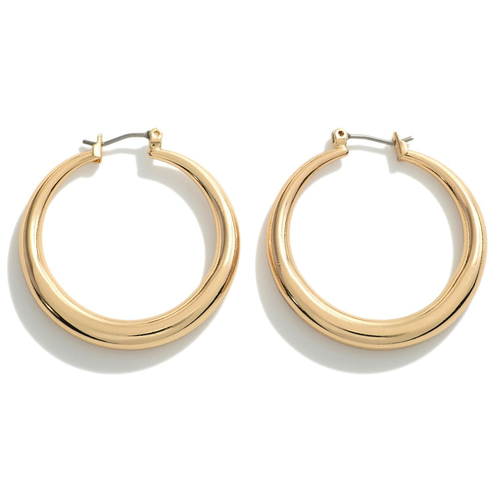 Brass Hollow Hoop With Taper Detail Gold Judson