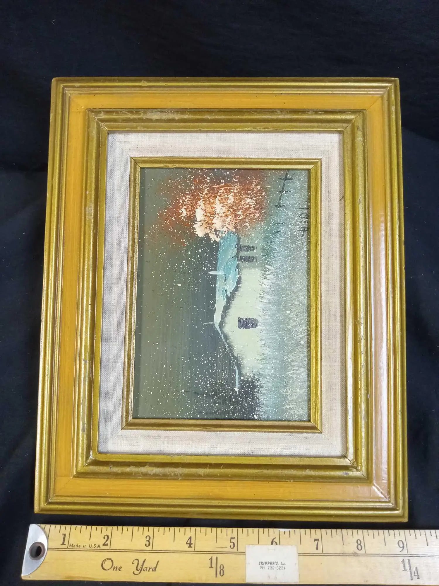 Vintage Oil on Board Painting, Signed, Winter Scene Wildwood Auction