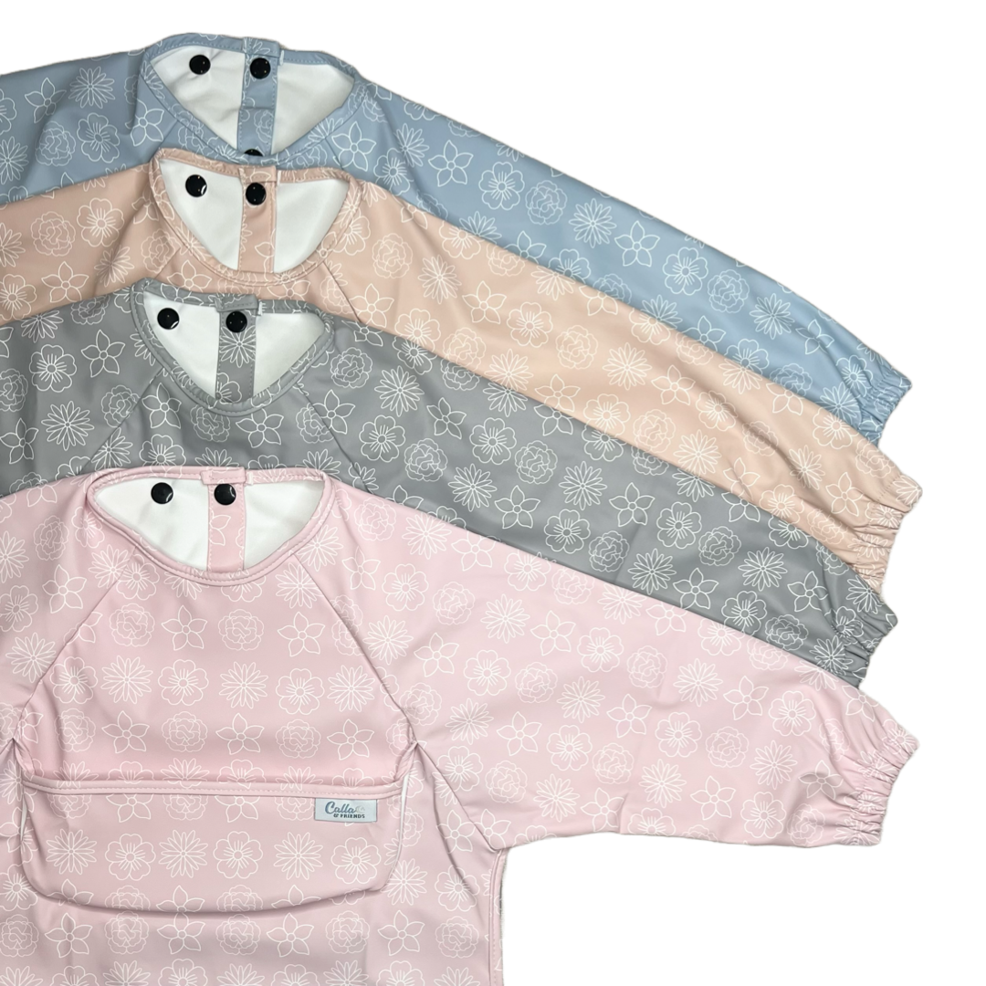 The Grayson Long Sleeve Bib - Blossom: Khaki Calla & Friends