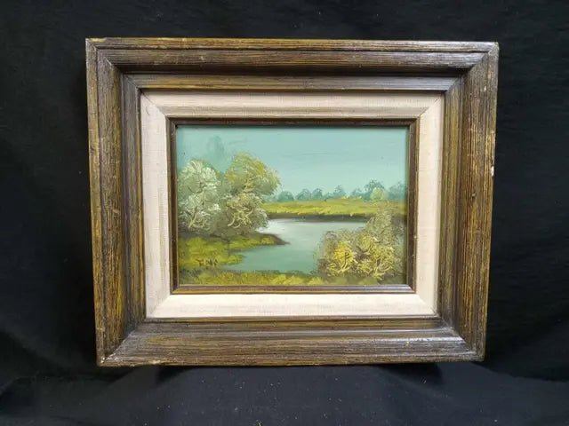 Vintage Original Oil Painting, Framed, Signed Wildwood Auction