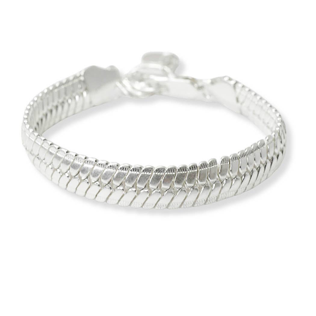 Snake Chain Metal Bracelet: WORN SILVER / ONE SIZE SOPHIA WHOLESALE