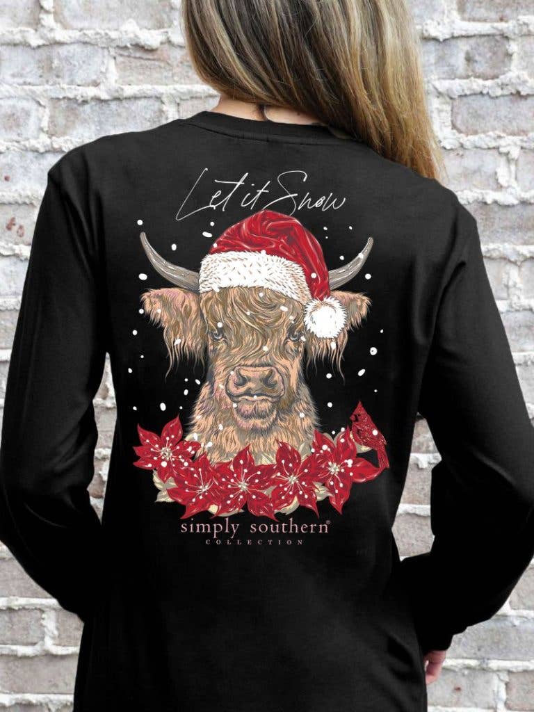 LS-SNOWCOW-BLACK: M simply southern