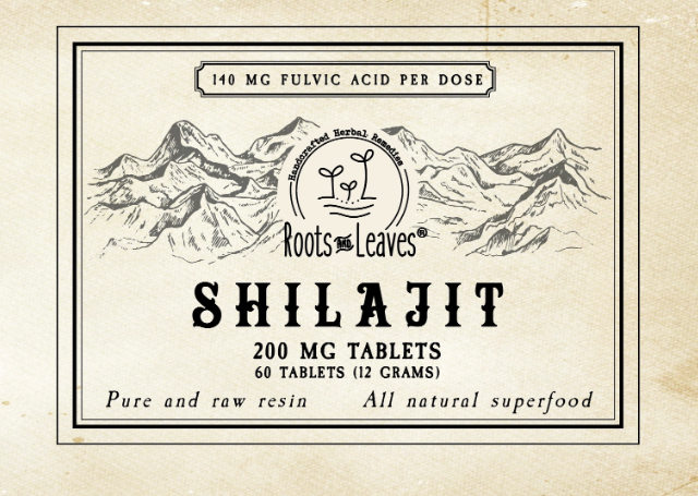 Pure Shilajit Tablets 60ct. - 60 doses Roots And Leaves