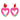 Painted Metal Pencil Heart Post Drop Earrings Featuring Apple Post Glitter Details Hot Pink Judson