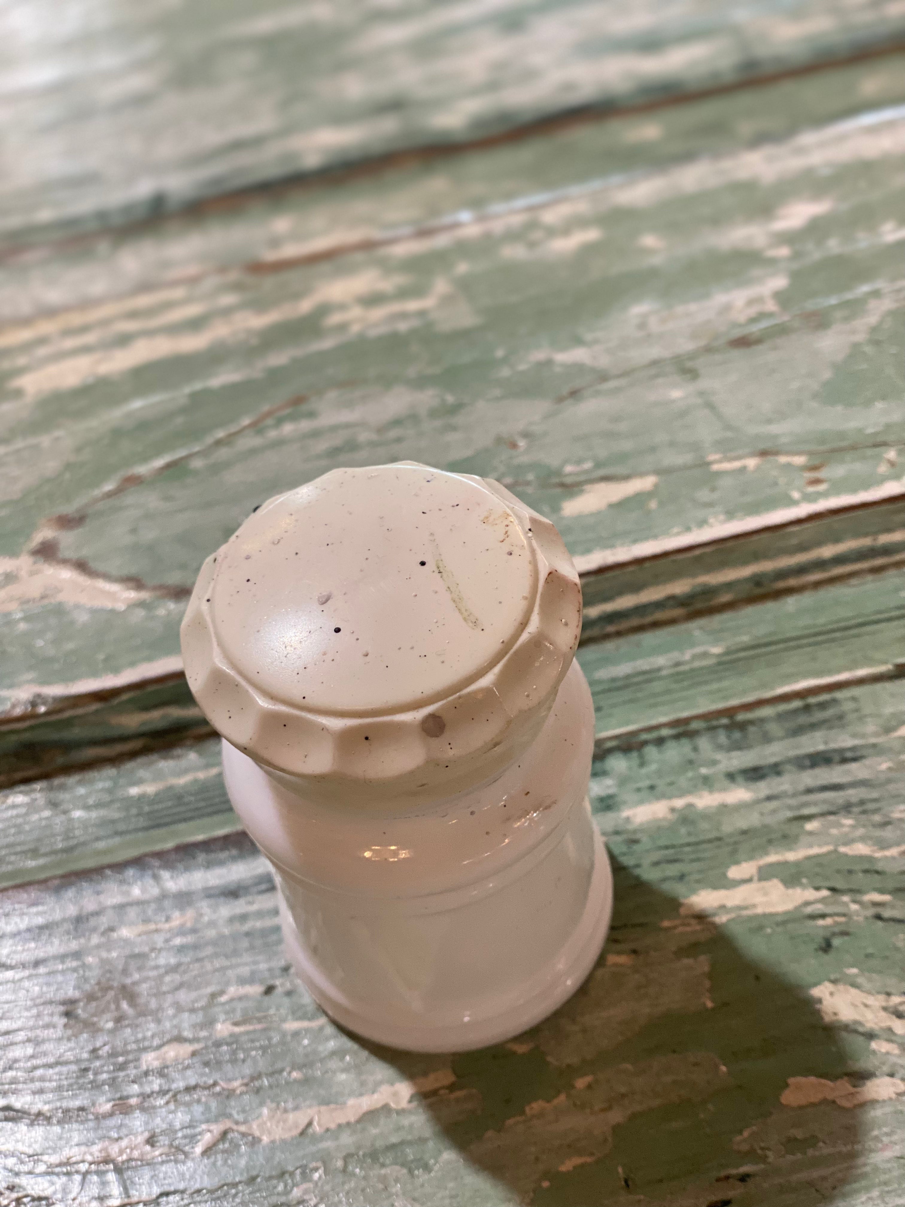 Antique Milk Glass Pharmacy Bottle The Mustard Seed Collection, The Seed