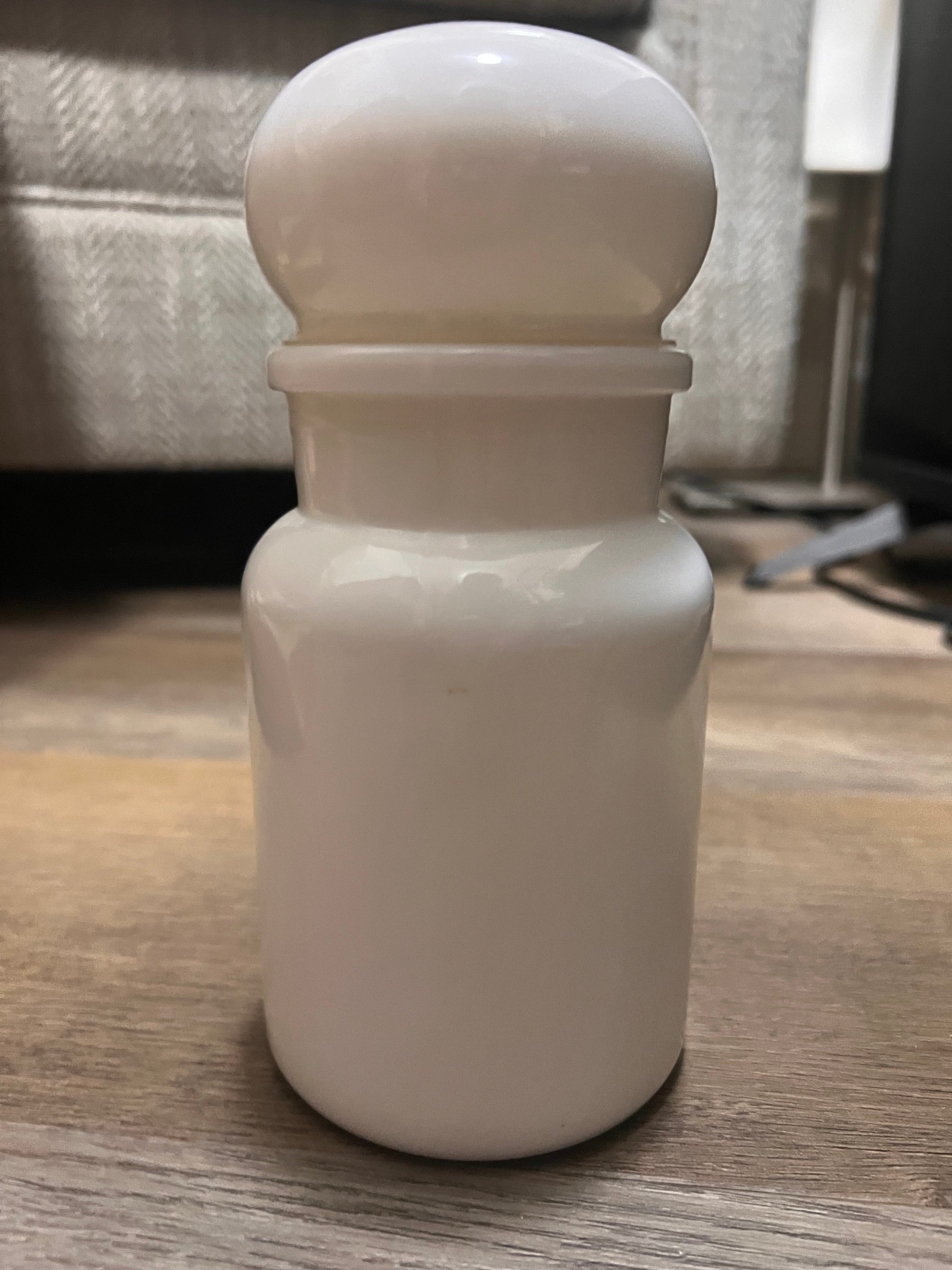 Vintage Milk Glass Apothecary Bottle The Mustard Seed Collection, The Seed