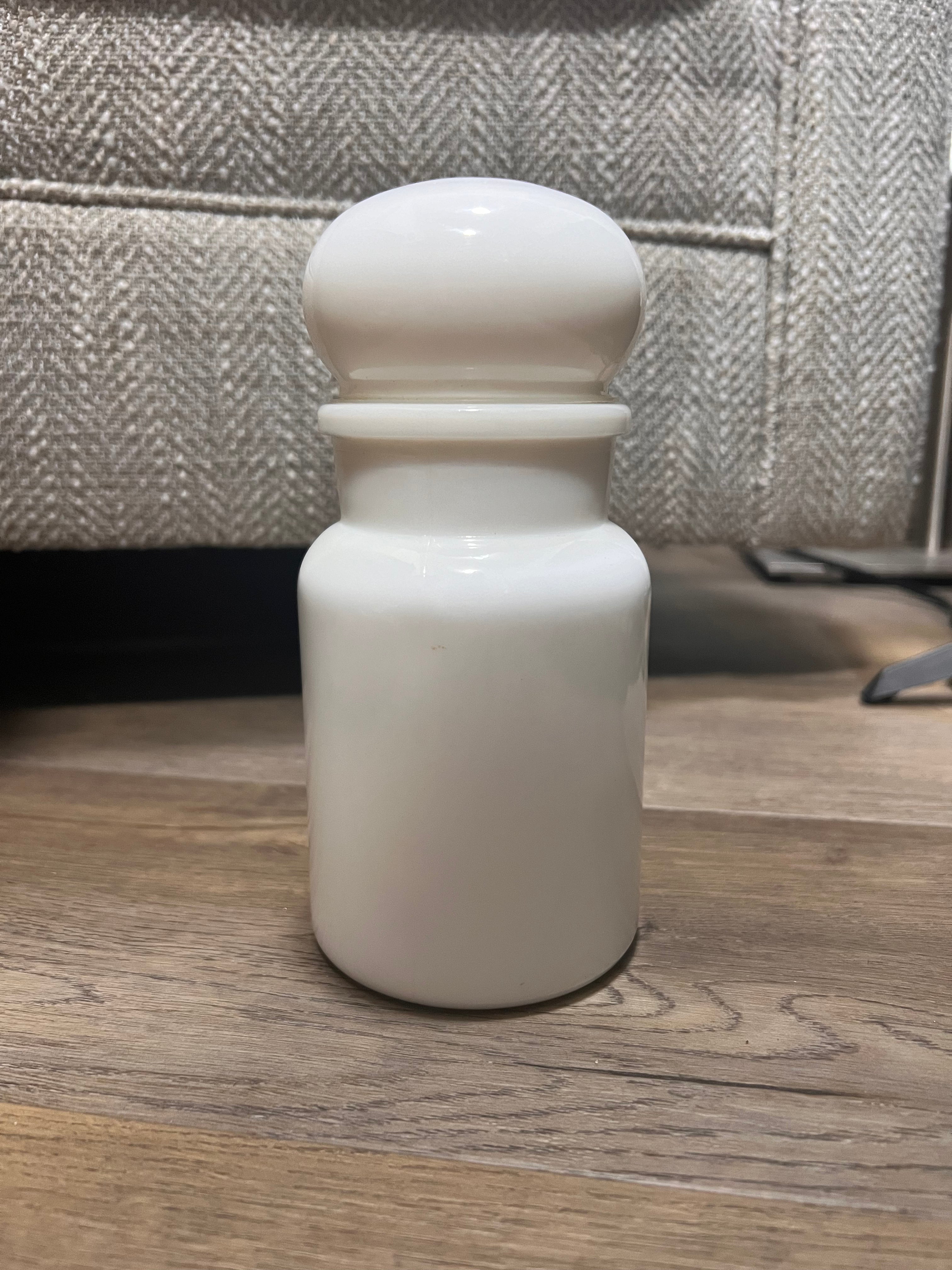 Vintage Milk Glass Apothecary Bottle The Mustard Seed Collection, The Seed