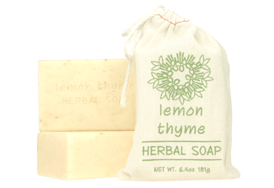 Herbal Cloth Sack Soap Lemon Thyme 6.4oz Bar greenwhich bay trading co