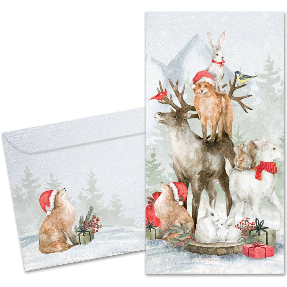 Piled Wild Watercolor Money Holder Holiday SKU ZS70040 Tree-Free Greetings