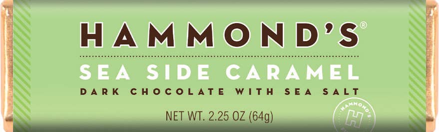 Natural Sea Side Caramel Dark Chocolate Candy Bar 2.25oz Hammond's Candies