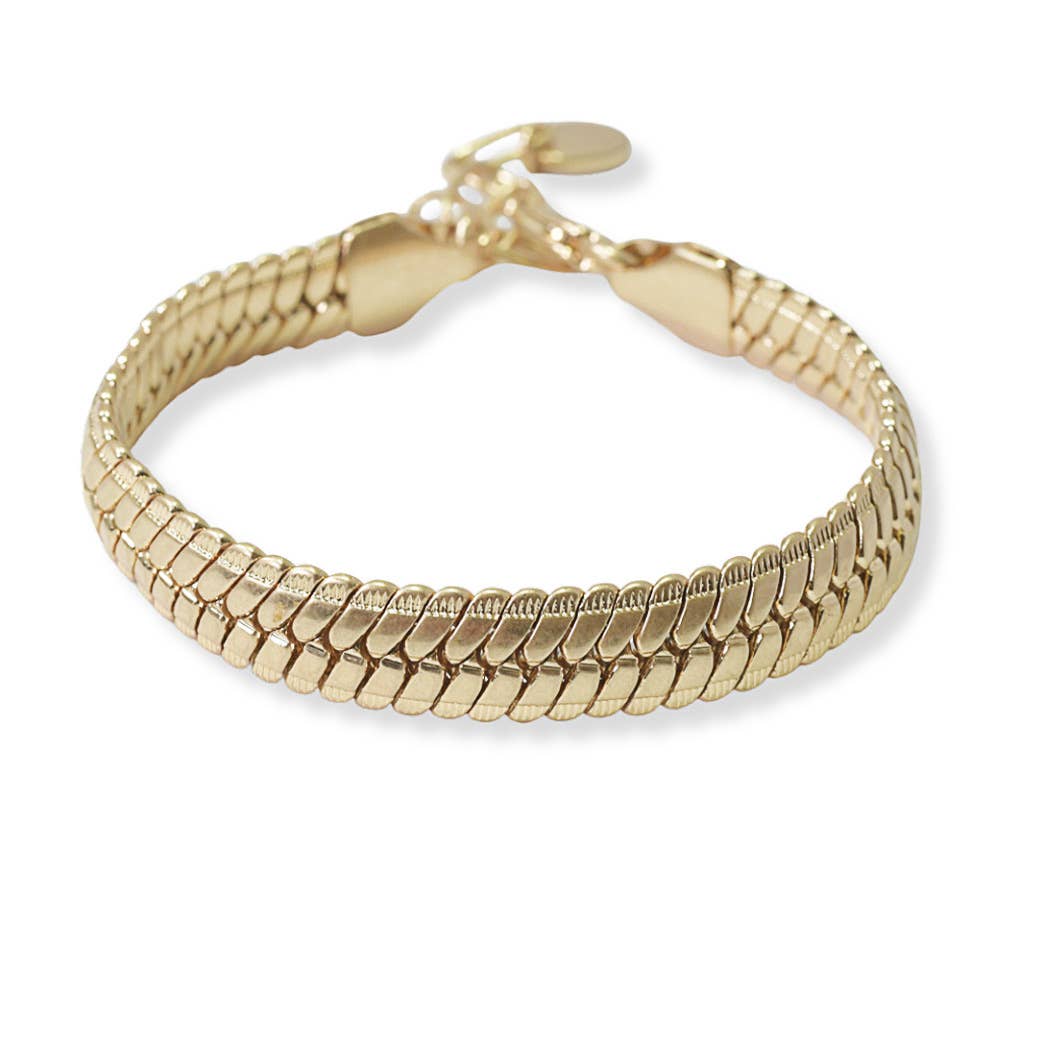 Snake Chain Metal Bracelet: WORN GOLD / ONE SIZE SOPHIA WHOLESALE