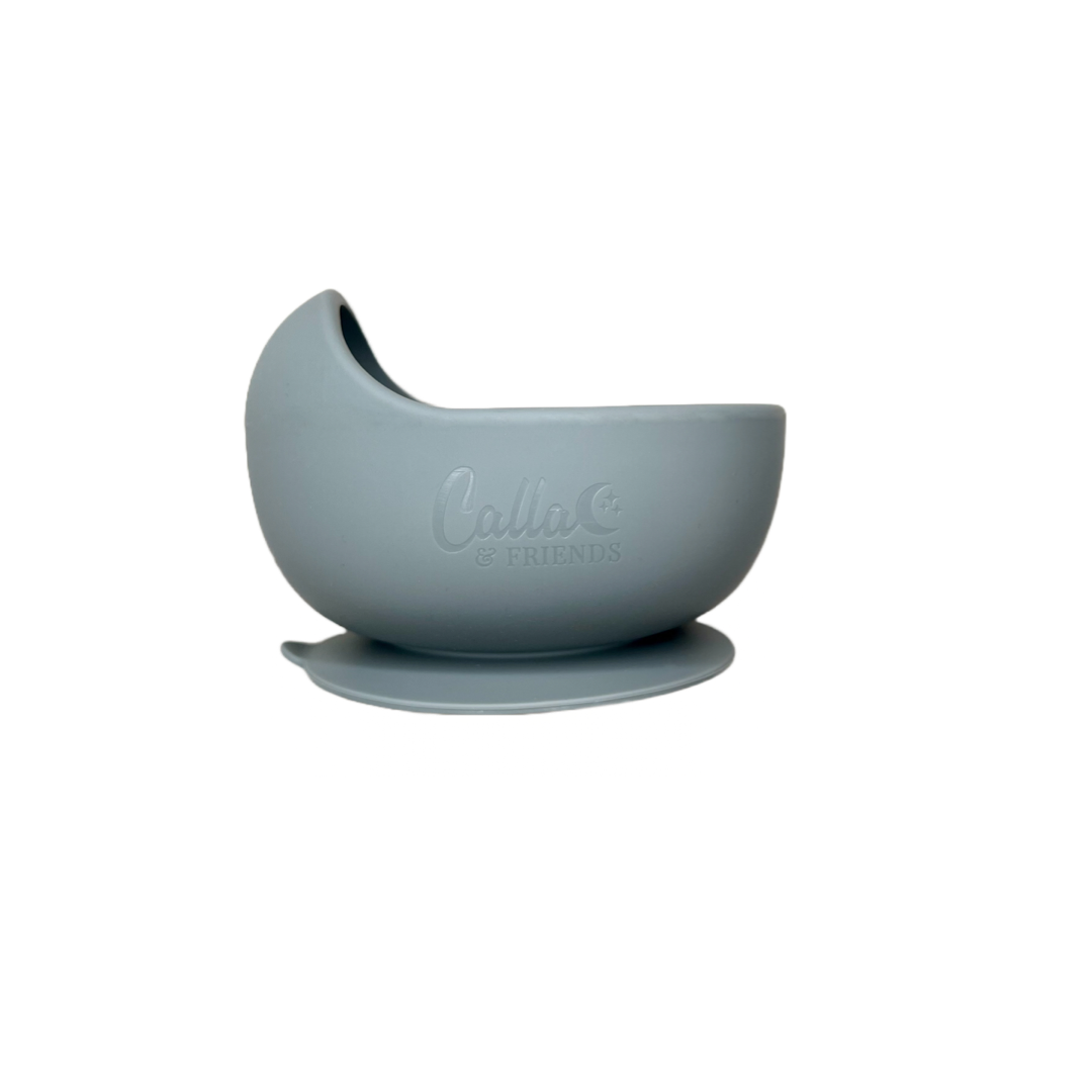 Easy Scoop Suction Bowl: Powder Blue Calla & Friends