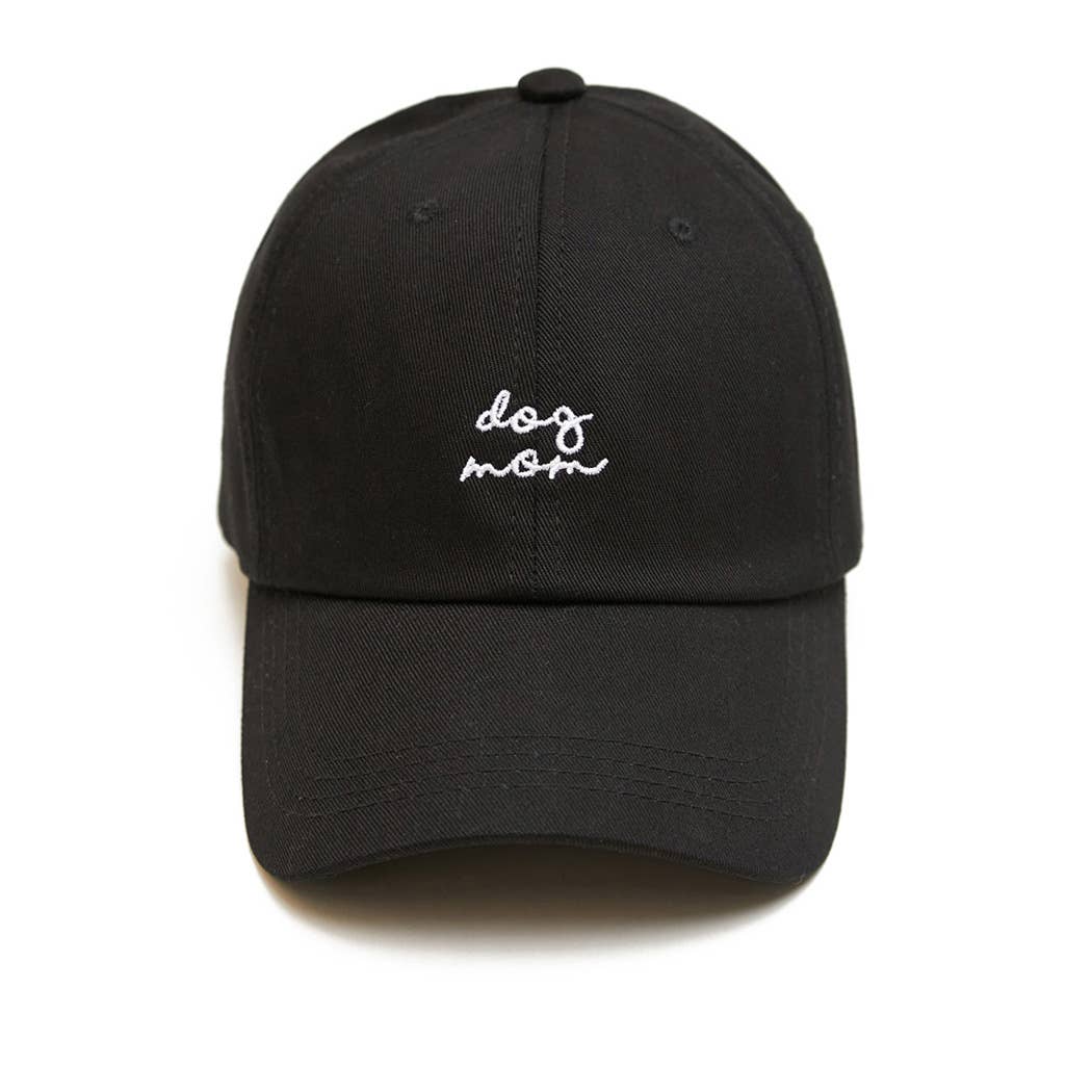 Dog mom script baseball cap: Black / ONE SIZE SOPHIA WHOLESALE