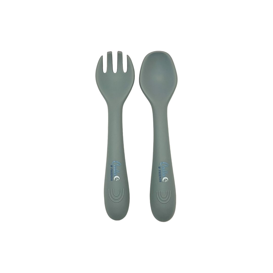 My First Silicone Utensils: Powder Blue Calla & Friends