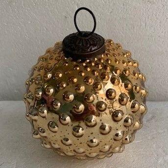 Vintage Inspired Gold Hobnail Round Ornament Rhyne & Sons