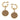 Metal Tone Hoop Drop Earring With Wicker Disc Judson