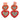 Seed Beaded Heart Drop Earrings Featuring Rhinestone Accents Judson