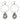 Wire Loop Drop Earrings Featuring Linked Pear Cut Rhinestone Charms Judson