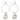 Wire Loop Drop Earrings Featuring Linked Pear Cut Rhinestone Charms Judson