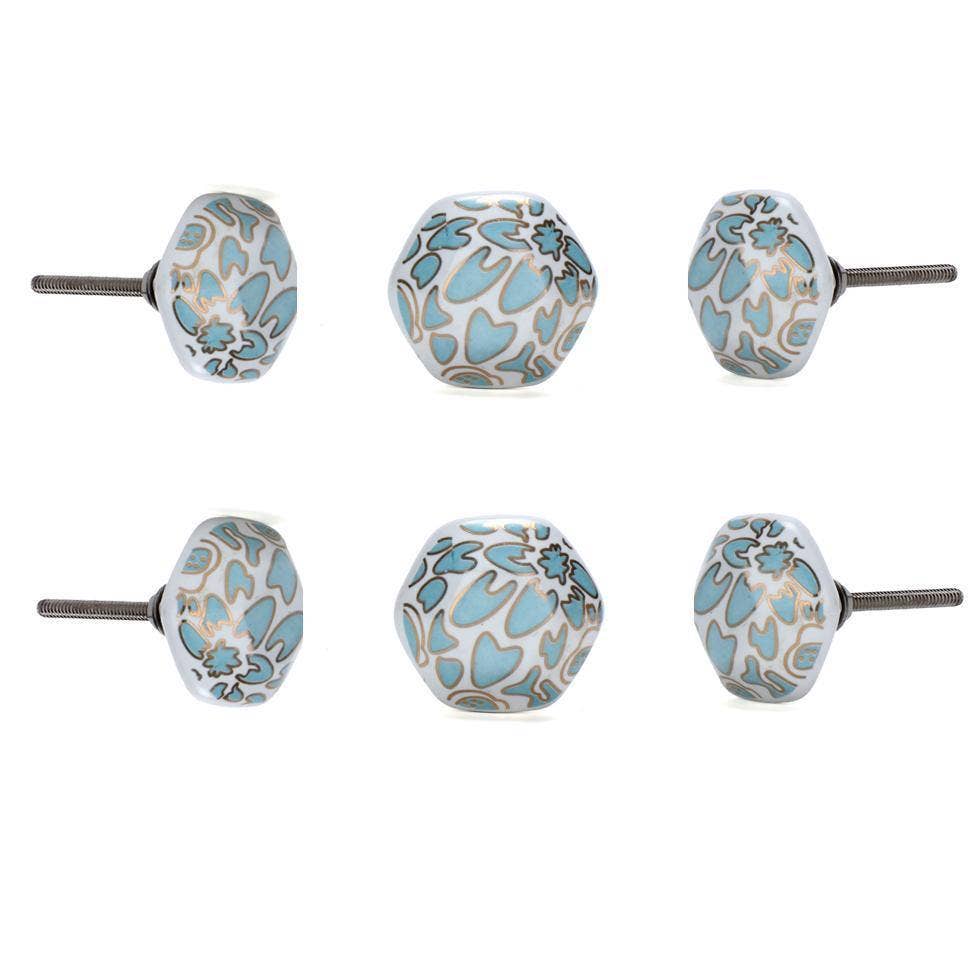 Hollyhock Ceramic Knob ( Set of 6 ) Perilla Home