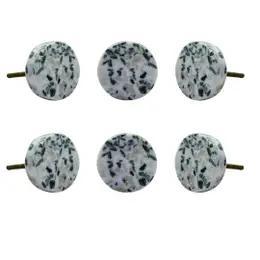 Black & White Round Marble Knob Faire- Perilla Home